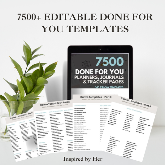 7500+ Done For You Editable Templates - Trackers, Journals & Planners